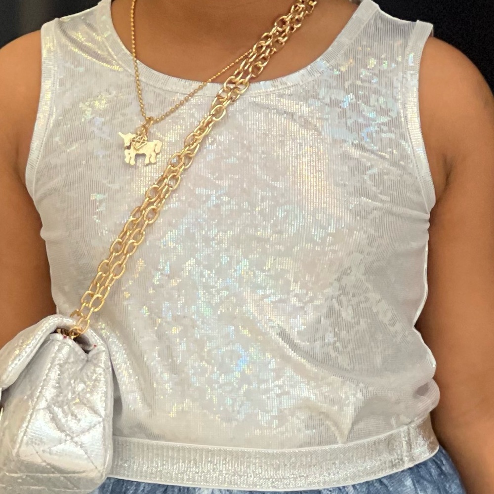 Silver Shimmer Tank Top